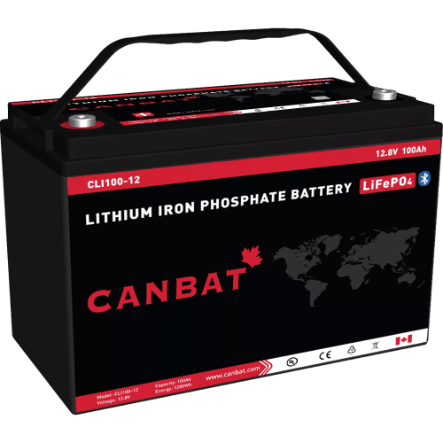 12V 100Ah Lithium Battery (LiFePO4). Canadian made lithium batteries