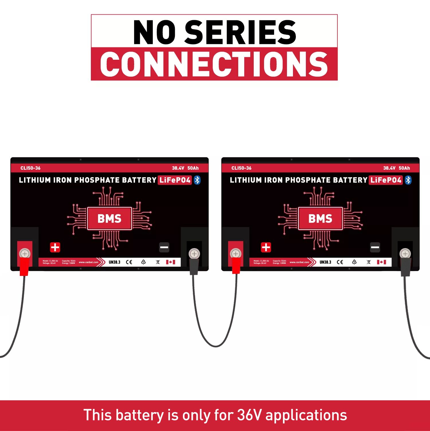 36V 100Ah Lithium Battery 3 Canbat 50Ah 36V Lithium Battery No Series Connection