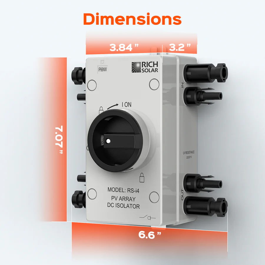Solar PV DC Quick Disconnect Switch 1500V 55 Amps 2 Solar PV DC Quick Disconnect Switch 1500V 55 Amps - Image 2