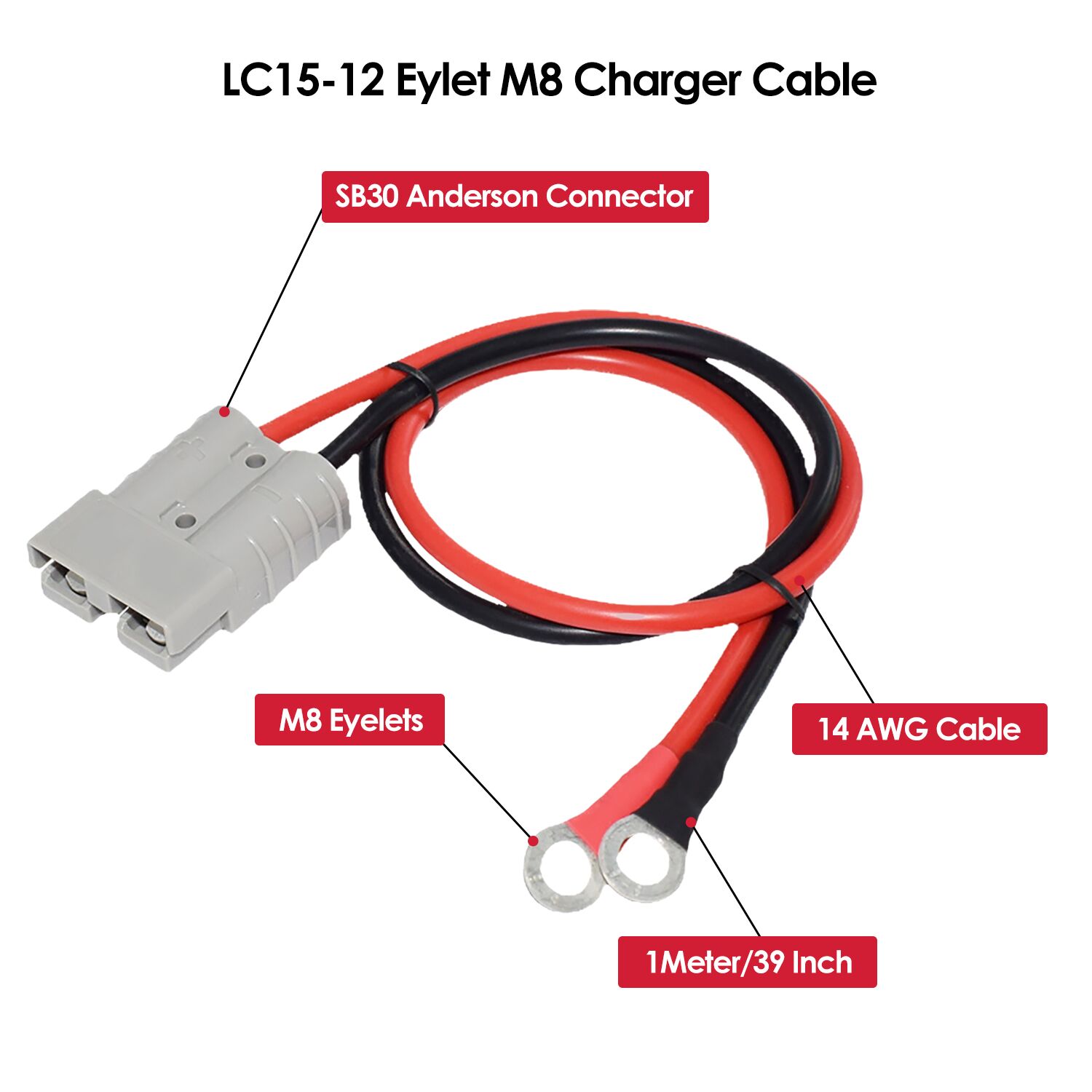 12V 15A Lithium Battery Charger (LiFePO₄) 4 M8 Eyelet Battery Charger CLI15-12