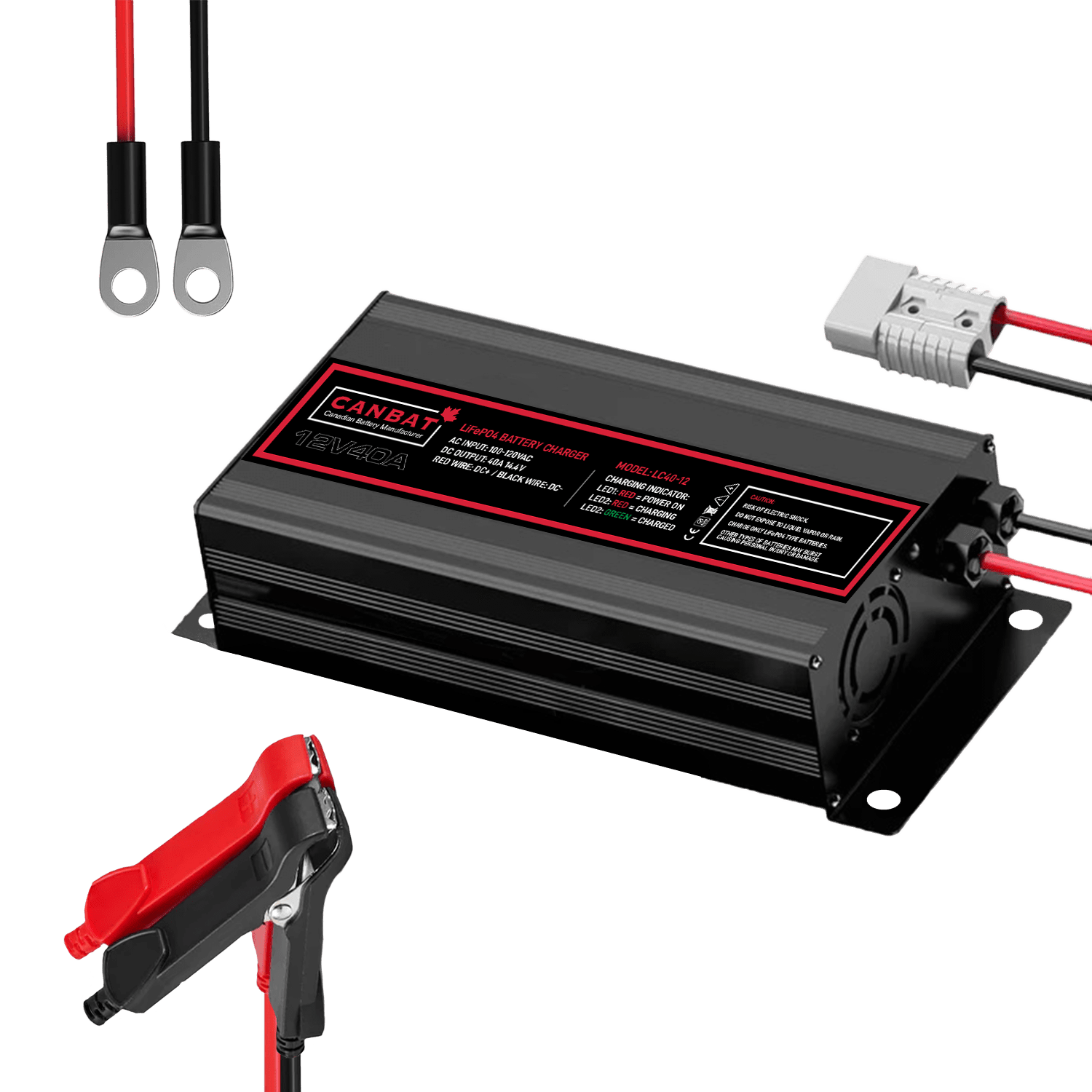 12V 40A Lithium Battery Charger (LiFePO₄) 1 12V 40A lithium battery charger for LiFePO4 batteries. Fast LiFEPO4 charger.
