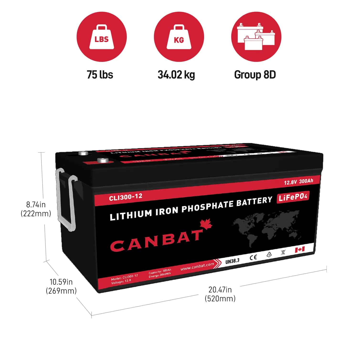 12V 300Ah Lithium Battery 2 battery dimensions 12V 300Ah Lithium Battery (LiFePO4)